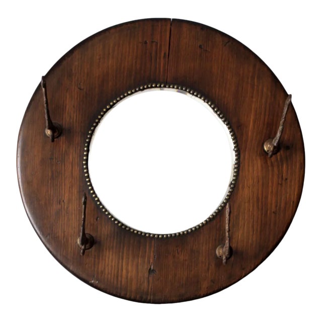 Antique Hall Mirror With Hooks For Sale