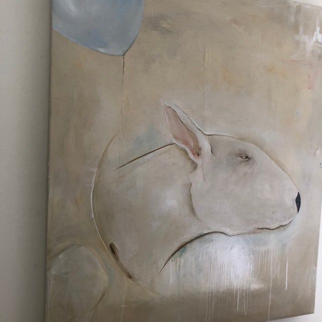 Contemporary "Every Dog Has His Day" Original Painting by Michele Mikesell, 46" X 40" Oil & Enamel on Canvas For Sale - Image 3 of 8