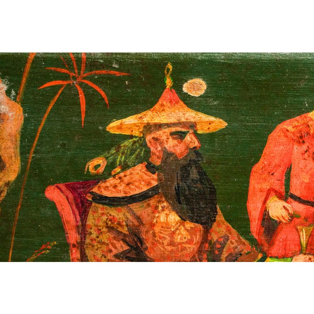 Lovely Asian Inspired Antique Hand Painred Large Humidor Box Chinoiserie Home Decor For Sale - Image 4 of 18