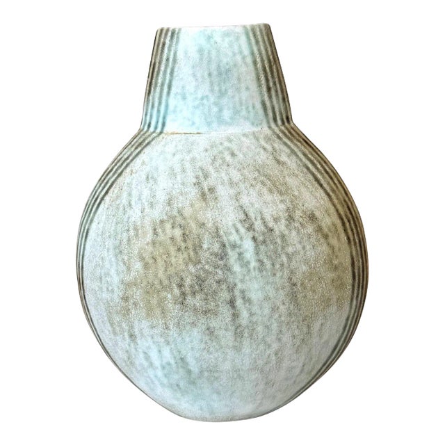 Large Ceramic Vase with Banded Glaze by John Ward For Sale
