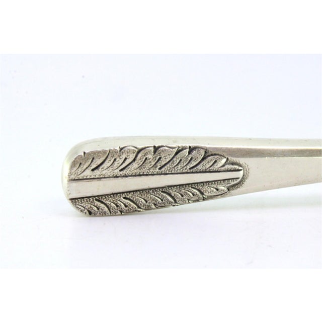 Silver Fish Serving Fork with Floral Motifs in Relief on the Handle For Sale - Image 6 of 8