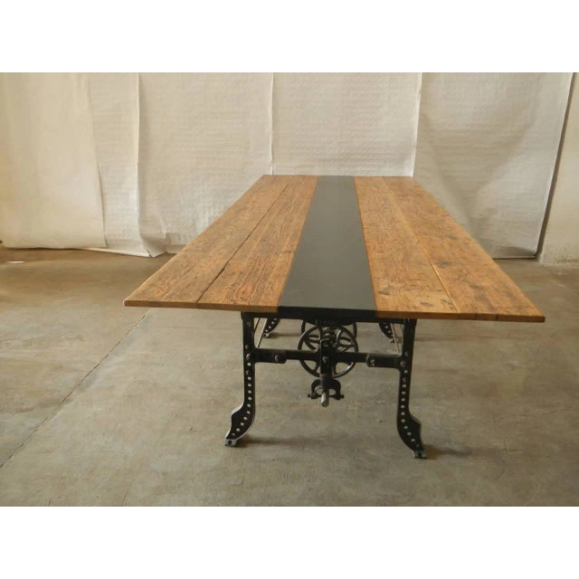 Industrial Table on Necchi Sewing Machine Base, 1920s For Sale - Image 3 of 11