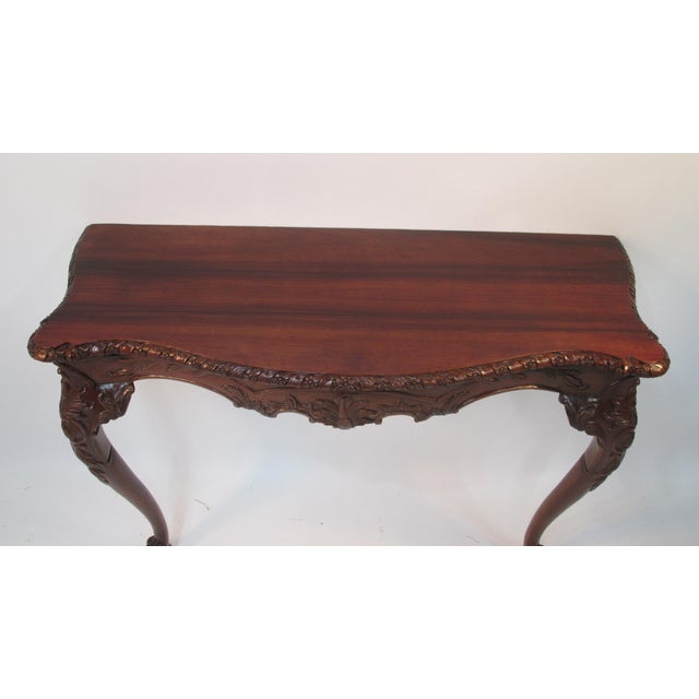 Traditional 1940s Solid Mahogany and Rosewood Half Console Table For Sale - Image 3 of 13