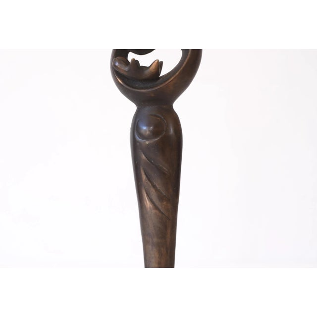 Modernist Abstract Brass Madonna and Child Sculpture For Sale - Image 4 of 7