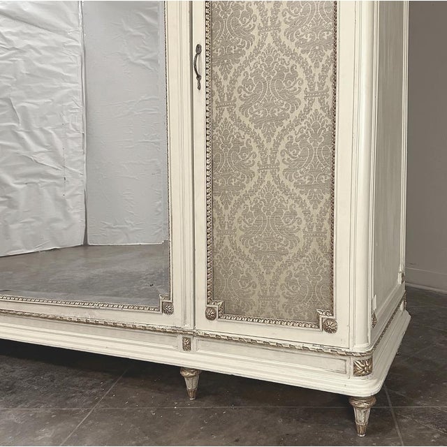 Antique Italian Neoclassical Painted Triple Armoire For Sale - Image 14 of 18