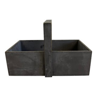 Vintage Primitive Wooden Tote Carrier With Center Handle, 1940s–1960s For Sale