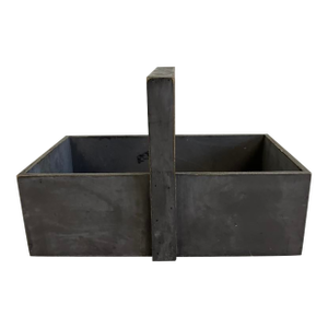 Vintage Primitive Wooden Tote Carrier With Center Handle, 1940s–1960s