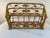 1960s Vintage Rattan Bamboo Magazine Rack With Swivel Handle and Curls For Sale - Image 5 of 12