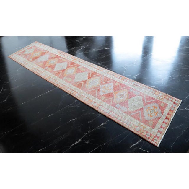 Offered is an one of a kind Kurdish runner rug, made in Anatolia approximately 50-60 years ago. The beautiful wool on...