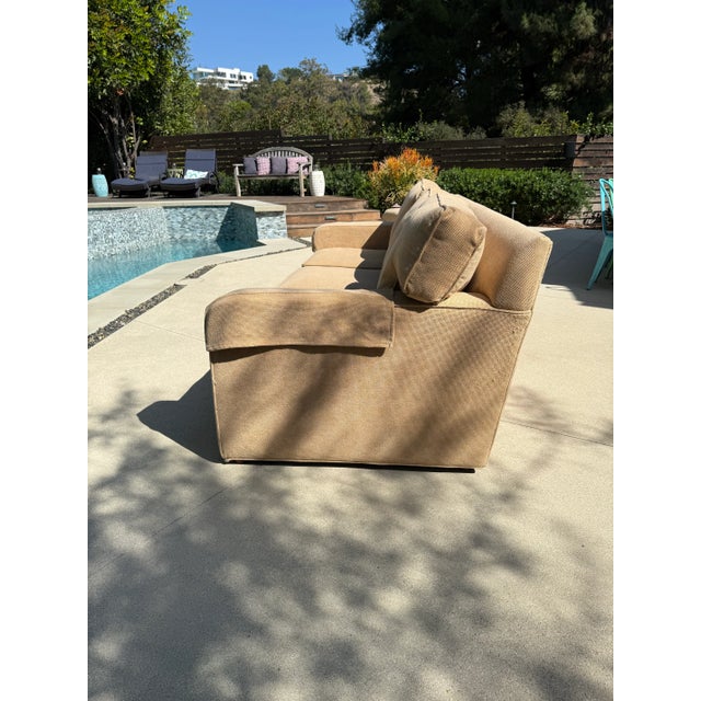 Ethan Allen Ethan Allen Bennett Track-Arm Three-Seat Sofa and Ottoman For Sale - Image 4 of 11