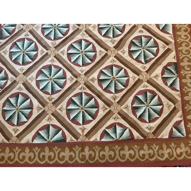 An Antique Panel Design/Geometric French Aubusson Rug For Sale - Image 9 of 11