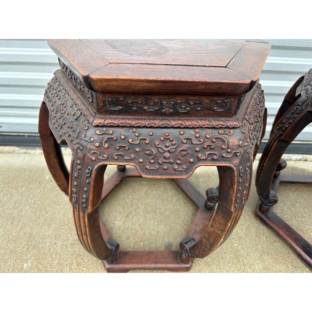 1920s Pair of Antique Chinese Tables For Sale - Image 5 of 12