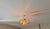 Vintage Italian Murano Style Handblown Swirl Ruffled Shade Pendant, Vintage Amber Brown & White Glass Botanical Chandelier For Sale - Image 11 of 16