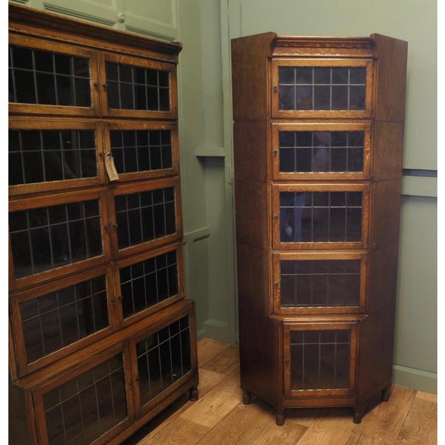 1930s Oak Barrister's Corner Bookcase, 1930 For Sale - Image 5 of 9