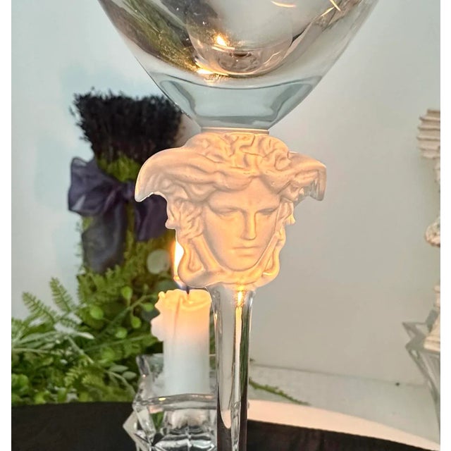 Rosenthal Versace Medusa d'Or Vintage White Wine Glass For Sale - Image 4 of 12
