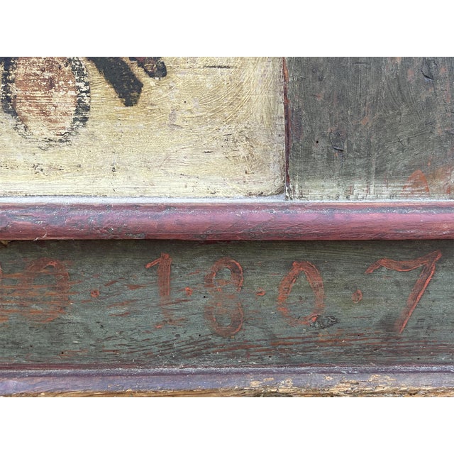 Alpine Floral Painted Chest, 1807 For Sale - Image 6 of 13