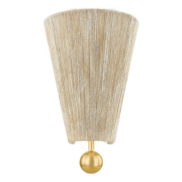 Mitzi Song 8.25 in. 1 Light Wall Sconce in Aged Brass Finish For Sale