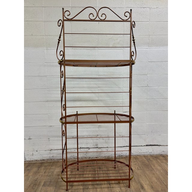 Gold Vintage French Style Iron and Brass Boulangerie Rack Baker’s Rack For Sale - Image 8 of 8