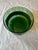 French Vintage Emerald Glass Ice Bucket With Removal Leather Strap For Sale - Image 3 of 5