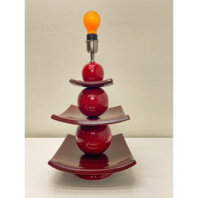 Japanese Pagoda Table Lamp by Louis Drimmer, France, 1980s For Sale - Image 3 of 10