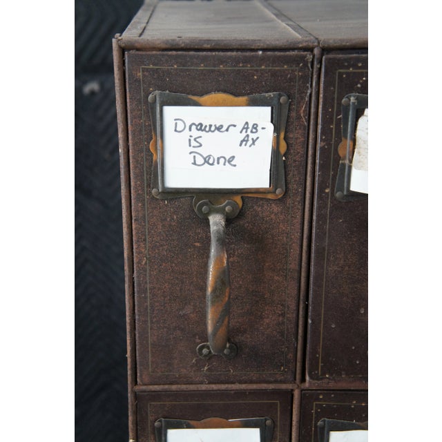 Antique NCR National Cash Register Industrial Iron Steel Index File Cabinet For Sale - Image 12 of 12