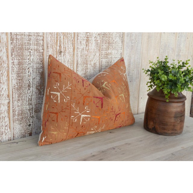 Sahi Antique Indian Folk Lumbar Pillow For Sale - Image 4 of 10