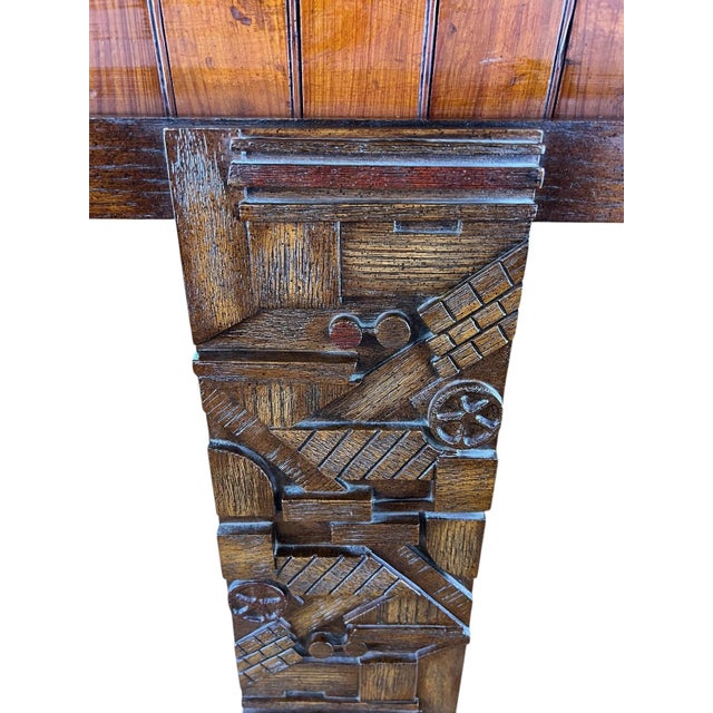 Glass 1970s Pueblo Style Brutalist Dresser Mirror For Sale - Image 7 of 12