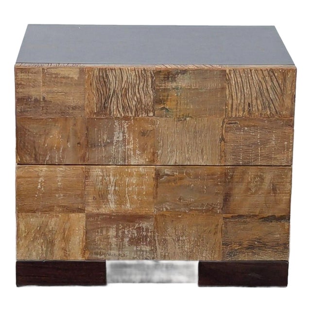 Two Drawer Wood Nightstand For Sale
