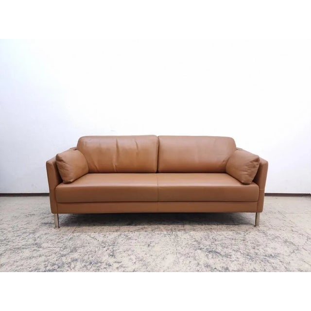Set of Leather Sofa in Cognac Colors For Sale - Image 6 of 13