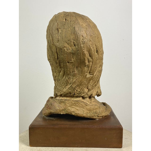 Late 20th Century Clay Bust Sculpture by Mary Hecht For Sale - Image 4 of 7