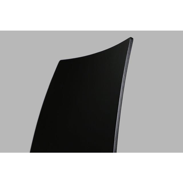 Mid-Century Modern Vintage Black Chair with Wooden Seat, Belgium, 2000s For Sale - Image 3 of 11