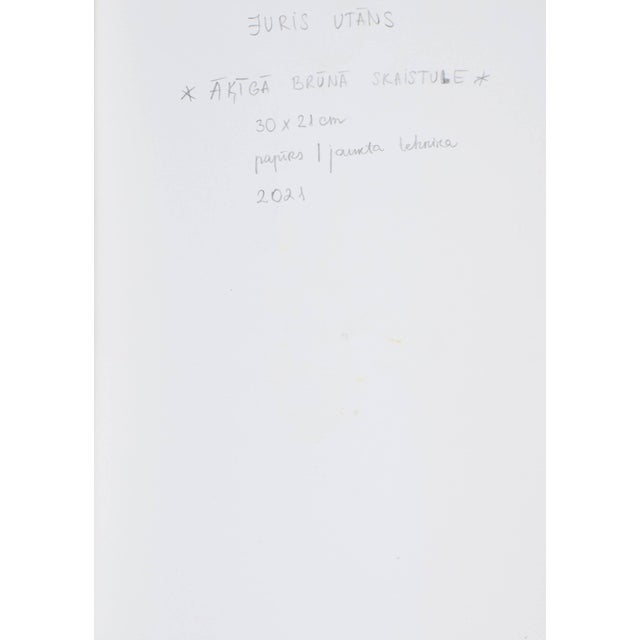 Juris Utans, Clingy Brown Beauty, 2021, Mixed Media on Paper, in Very Good conditions. Designed from 2000 I have official...