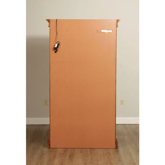 1990s Regency Style Cherry & Glass Illuminated Curio Display Cabinet For Sale - Image 11 of 13