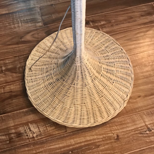 MidCentury White Wicker Floor Lamp Chairish