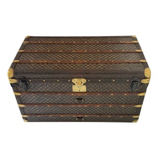 Rare Early Louis Vuitton Damier Steamer Trunk with Ballantine Family Provenance For Sale