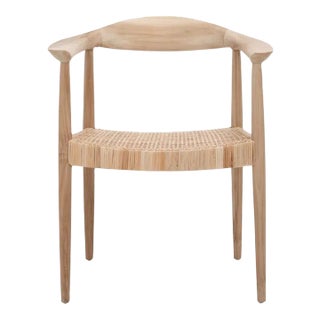 Sijo Rattan Peel Accent Chair - Unfinished Natural Teak/Natural Rattan Peel For Sale