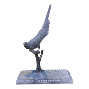 Vintage Large Japanese Bronze Macaw Parrot Sculpture