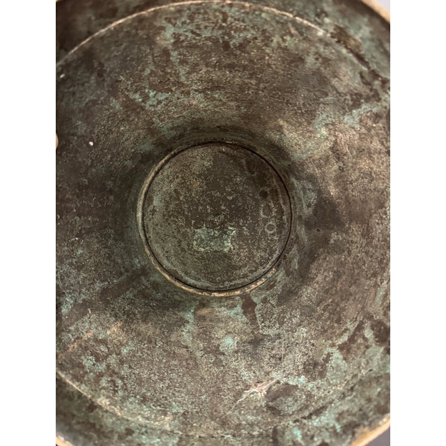 Antique Indian Hand Etched Copper Foot Urn For Sale - Image 12 of 12