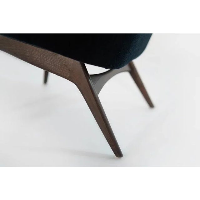 Set of Slipper Chairs by Adrian Pearsall in Navy Mohair, 1950s For Sale - Image 10 of 12