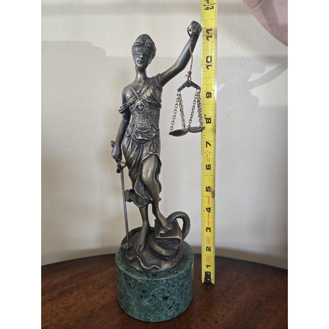 Bronze Mid 20th Century Lady Justice Bronze, by Alois Mayer For Sale - Image 8 of 8