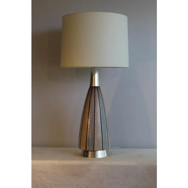 Metal Aldo Londi Style Italian Ceramic Light Blue . For Sale - Image 7 of 8