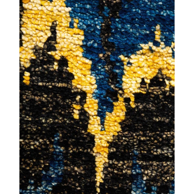 Modern Modern Hand Knotted Area Rug, Black - 4' 1" x 6' 2" For Sale - Image 3 of 9