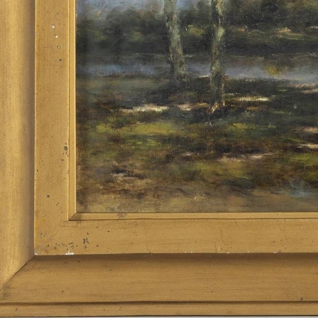 Rustic Júlio Ramos, River Landscape, Oil Painting For Sale - Image 3 of 6