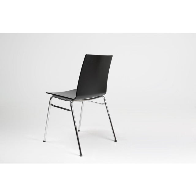 Vintage Black Chair with Wooden Seat, Belgium, 2000s For Sale - Image 6 of 11