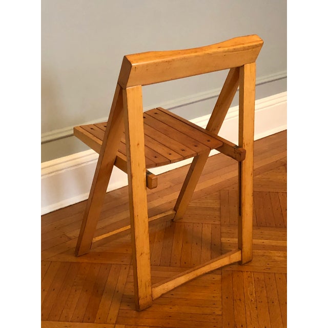 Aldo Jacober for Alberto Bazzani Wood Folding Chairs - Set of Four For Sale - Image 10 of 12