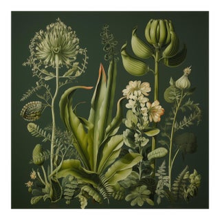 Dark Green Antique Botanical Garden Study No. 12 - Natural History Fine Art Print For Sale