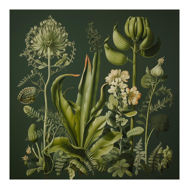 Dark Green Antique Botanical Garden Study No. 12 - Natural History Fine Art Print For Sale