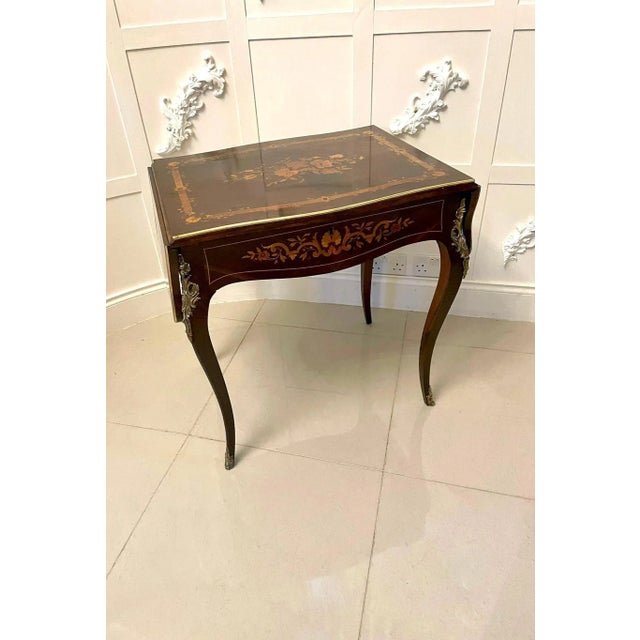 Antique French Rosewood Marquetry Inlaid Centre Table For Sale - Image 17 of 18