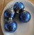 Mid 20th Century Vintage Mercury Glass and Mica Blue Christmas Ornaments - Box of 4 For Sale - Image 5 of 6