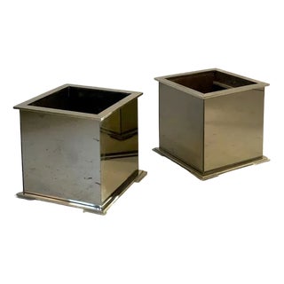 Flower Planters attributed to Guy Lefevre for Maison Jansen, 1970s, Set of 2 For Sale